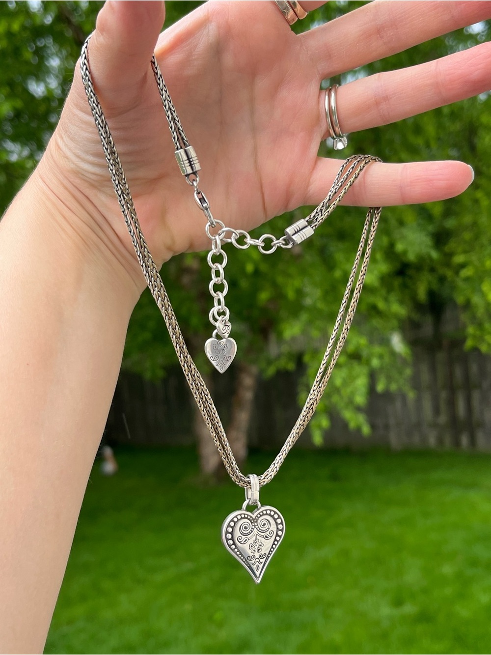 Brighton Ophelia Triple Strand Silver Necklace